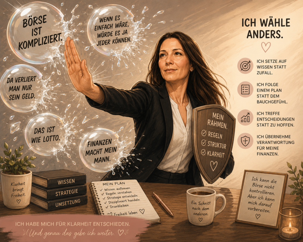 Bettina Scheibe Cartoon Kampf gegen "Börse ist kompliziert"